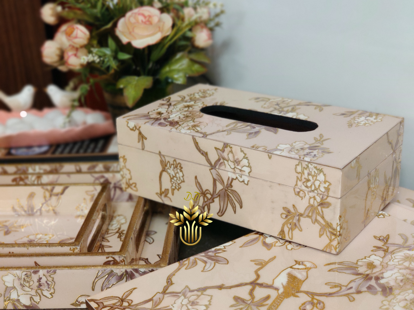 Gold Embossed Tissue Box